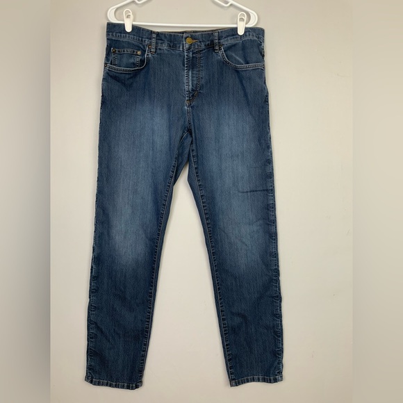 Travis Mathew Mens 34x31 Blue Denim Straight Leg Lightweight Stretch Jeans - Picture 1 of 9